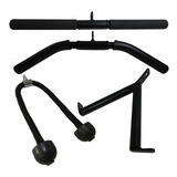 Combo Puxador Barra Pulley Triceps Profissional Academia Aço