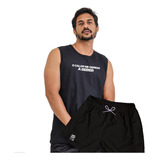 Combo Regata Masculina Short Tactel Carnaval Verão Básico