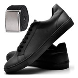 Combo Sapatênis Masculino Street Wear Com Relógio Cinto