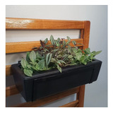 Combo Suporte Floreira 40cm Preta Flores Jardim Vertical Cor Preto Liso