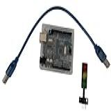Combo T T ELECTROTECH 006 Compatível Com IDE Do Arduino Composto Por 1 Placa Uno R3 SMD 1 Case Caixa De Proteção De Plástico 1 Módulo Mini Semáforo De Led E 1 Cabo 30cm Ideal Para Iniciantes 