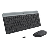 Combo Teclado E Mouse Sem Fio Logitech Mk470 Grafite