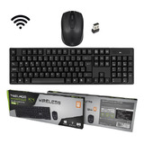 Combo Teclado E Mouse Sem Fio Usb Wireless Português Brasil