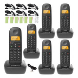 Combo Telefone Sem Fio Com 5 Ramal Para Comunicação Interna