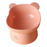 Comedouro Bebedouro Elevado Ursinho Acrílico Gatos E Cães Cor Rosa Do 300ml