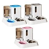 Comedouro E Bebedouro Duplo Dispenser Automático 1-3L E 1-2kg Para Pet Cães E Gatos -Azul-