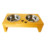 Comedouro Elevado Mini C 2 Potes Inox P Cães E Gatos