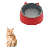 Comedouro Ergonômico Cara De Gato 2 Em 1 Postura Correta Cor Vermelho