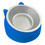 Comedouro Ergonômico Cara Do Gato 2 Em 1 250ml Cor Azul N a