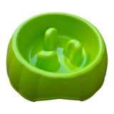 Comedouro Plástico Cães Gatos Lento Diet Interativo M P70 Cor Verde