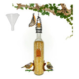 Comedouro Tratador Pássaros Livres Garrafa Vinho Branco