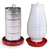 Comedouro Tubular 10kg E Bebedouro 5lts Frango Perdiz Galinha Angola