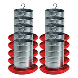 Comedouro Tubular Galvenizado Frango Aves 20kg 10 Unidades
