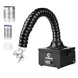Comgrow Mangueira 2 Em 1 Absorvente De Fumaça Sucção Forte Purificação Em 3 Estágios Para Soldagem Gravador A Laser Extrator De Fumaça Com Tubo Ajustável De 58 Cm Ventilação De 38 Cm Botão De