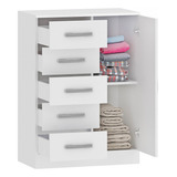 Cômoda 1 Porta 5 Gavetas Branco Co65 Fellicci