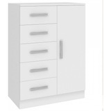Cômoda 1 Porta 5 Gavetas Branco Co65 Fellicci