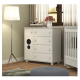 Cômoda 1 Porta E 4 Gavetas Pimpolho Multimóveis Branca Cor Branco