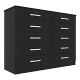 Cômoda 10 Gavetas Austin Evidência Móveis Cor Black