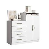 Cômoda 4 Gavetas 2 Portas Com Sapateira Organizadora Londres Branco Aramóveis