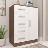 Cômoda 5 Gavetas E 1 Porta Fellicci Teka branco Jdwt