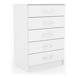 Cômoda 5 Gavetas Maxi Evidência Móveis Branco Ijwt