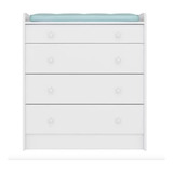 Cômoda Com Trocador 4 Gavetas Doce Sonho Branco Qmovi