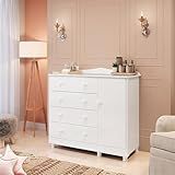 Cômoda De Bebê 1 Porta 4 Gavetas Maya Clássico Espresso Móveis Branco Brilho