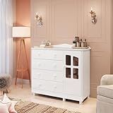 Cômoda De Bebê 1 Porta Com Janela 4 Gavetas Maya Clássico Espresso Móveis Branco Brilho