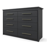 Cômoda Elegance Para Quarto 8 Gavetas Preto Fosco
