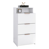 Cômoda Gaveteiro Organizador 3 Gavetas Multiuso Reforçado Cor Branco