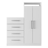 Cômoda Paris 2 Portas 4 Gavetas Branco Pm