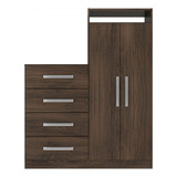 Cômoda Paris 2 Portas 4 Gavetas Cacau Pm