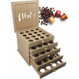 Cômoda Porta 80 Cápsulas Café Três Corações 5 Gaveta Mdf Cru