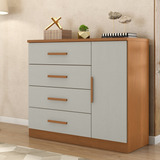 Cômoda Sapateira 1 Porta 4 Gavetas Genova Plus Wt