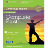 Complete First   Student s Book Without Answer With Cd rom  De Brook hart  Guy  Editora Cambridge  Capa Mole Em Inglês