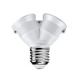 Complete Store Adaptador Soquete Duplo Bocal E27 Para 2 Lâmpadas Bivolt 110v 220v Formato Tipo Y CompleteStore