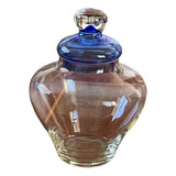 Compoteira Antiga Azul E Transparente