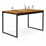 Comprelar Mesa De Jantar Estilo Industrial Luxo Pés Em Aço Atenas 1 60cm Para Sala E Cozinha Área Gourmet Cor Nature