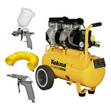 Compressor De Ar 2 5hp 24l Cpsh9025 Silencioso Alto Fluxo E Kit Pintura Tekna 220v