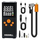Compressor De Ar Inflador De Pneu Portátil Bateria De 2000 MAh DC AC Bomba De Ar Para Pneus De Carro Bomba De Ar Elétrica De 150 PSI Com Medidor De Pressão Para Pneus De