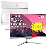 Computador All In One Intel Core I5 23 8 Full HD 16GB SSD 512GB 4 Núcleos Super Turbo Hdmi Strong Tech