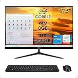 Computador Completo All In One Preto Intel Core I5 21 5 8GB SSD 240GB Wi Fi Bluetooth Teclado E Mouse Sem Fio Strong Tech
