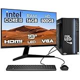 Computador Completo Intel Core I5 16GB HD 500GB Monitor 19 4 Núcleos Super Turbo Pc Hdmi Teclado E Mouse Strong Tech