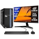 Computador Completo Intel Core I5 16GB SSD 512GB Monitor 19- Pc Hdmi Teclado E Mouse Strong Tech
