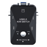 Comutador Kvm 2 Portas Usb Vga Pode Gerir 2 Computadores 1