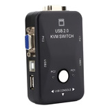 Comutador Kvm 2 Portas Usb Vga Pode Gerir 2 Computadores 1