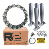 Concertina 30 Cm Rolo 10 Metros Kit Instalação Hastes