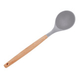 Concha De Feijão Madeira E Silicone Cinza 32cm