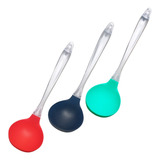 Concha De Silicone Maciço E Cabo Acrílico Não Risca Panela