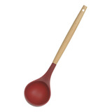 Concha Feijão Sopa Silicone Cabo Madeira De Servir Utensilio